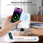 ⚡🔋 Magnetischer 2-in-1 Kabellose Ladestand Ablegen & sofort laden – Aufnehmen & sofort nutzen 🔄📱 Perfekt für Arbeitsplatz & Nachtisch – Kein Kabelwirrwarr, starke Magnethaftung.