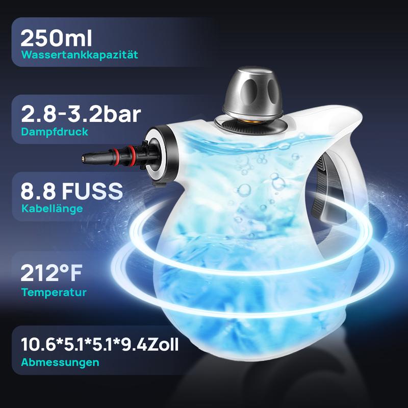 🚀🌟 All-in-One Dampfreiniger: Schwere Fette & Bakterien in 15 Sek. weg – chemiefrei, kraftvoll für Küche, Bad, Auto 💫✨ Kontinuierliche Reinigung, nachhaltig & effizient.