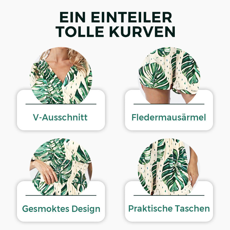 🩷HEISSER VERKAUF 62% RABATT🩷Overall mit elastischer Taille und botanischem Print für Damen