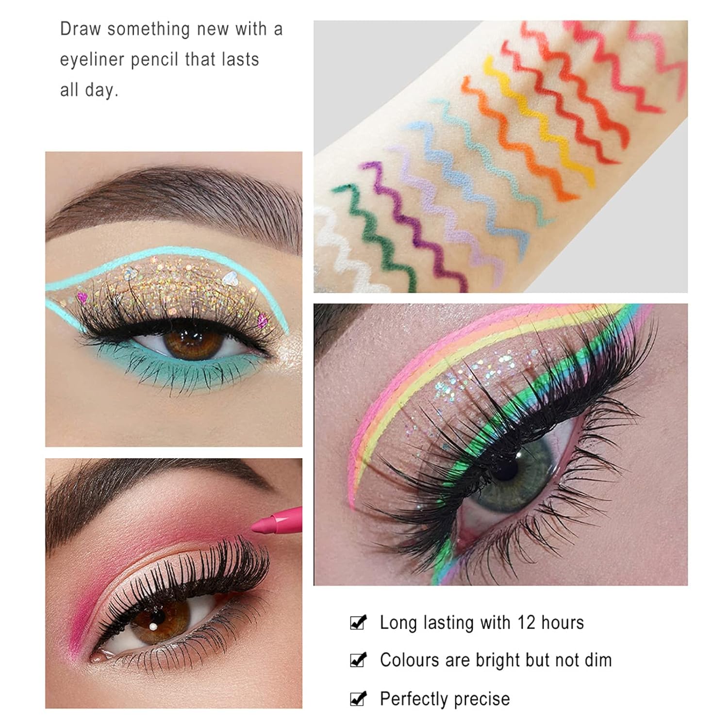 ⏳⏳Befristeter Sonderpreis – 1 kaufen, 1 gratis dazu💥💥20er Set Farbiger Gel-Eyeliner - Wasserdicht, Vielseitig als Lidschatten & Highlighter, Perfekt für Alltag & Festivals