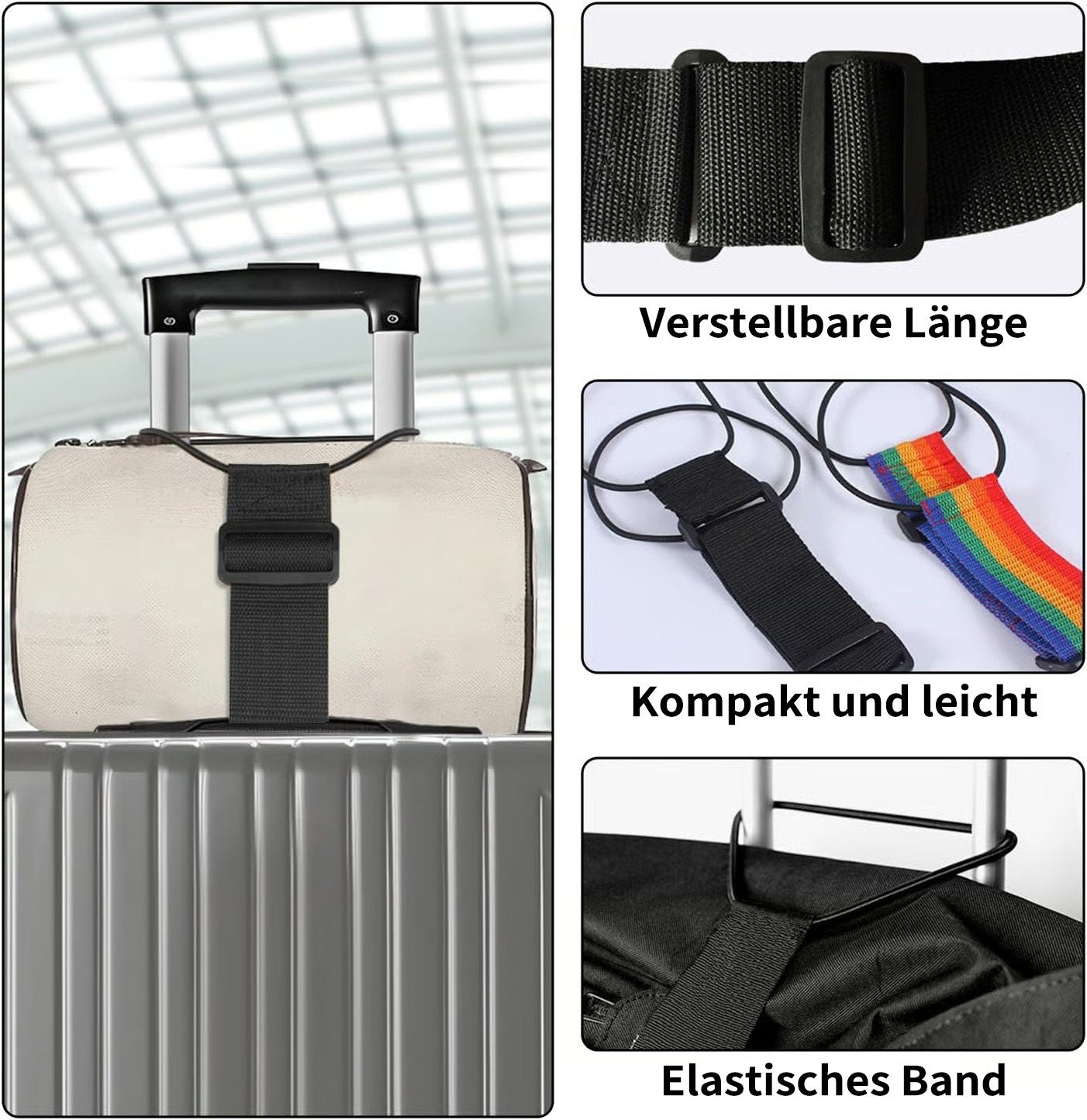 ✈️🧳 Stabile & verstellbare Gepäckgurte 🔒🛡️ Endlich beide Hände frei am Flughafen – praktisch & langlebig!