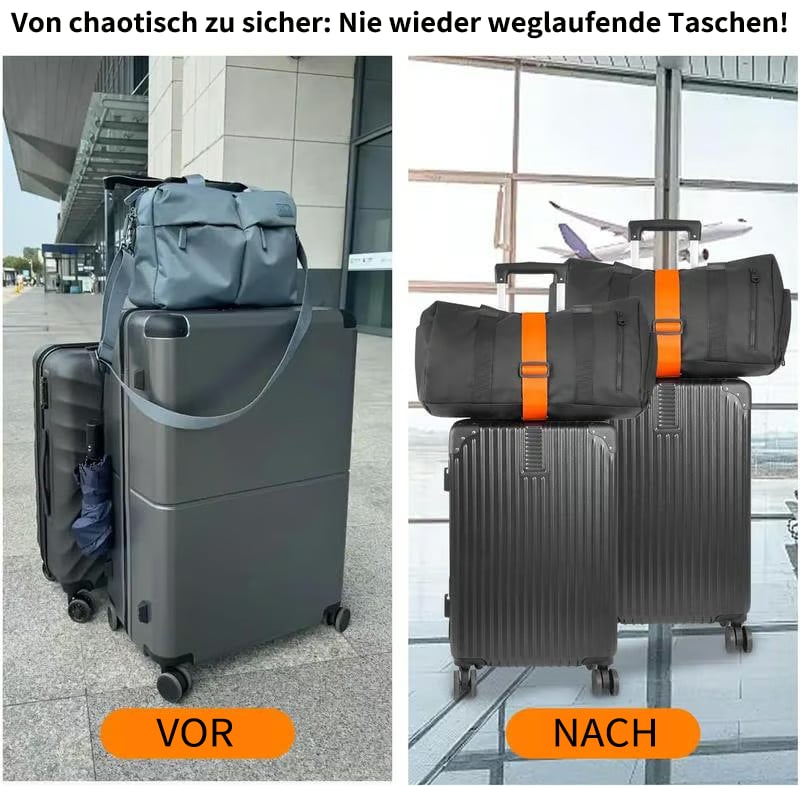✈️🧳 Stabile & verstellbare Gepäckgurte 🔒🛡️ Endlich beide Hände frei am Flughafen – praktisch & langlebig!