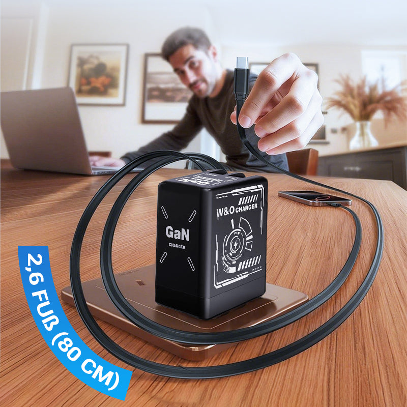 🏆59 % Rabatt✨Das neueste Modell von 2025 ⚡USB-C Schnellladestation mit einziehbarem Kabel – Universell einsetzbar