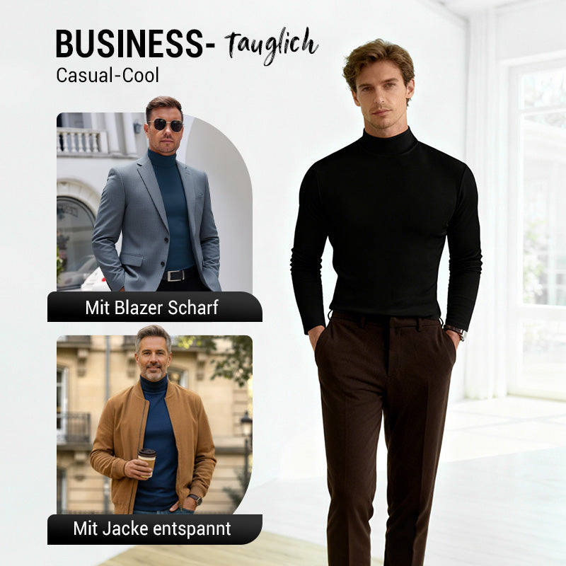 👑👑2025 neuestes Modell👔👔Slim Fit Langarm-T-Shirt für Herren mit Stehkragen