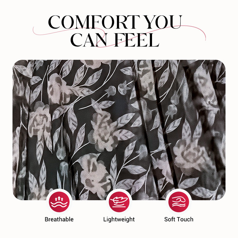 🌸Neuerscheinung 50% RABATT💖 Damen Trägerlos-Kleid mit V-Ausschnitt und Druck