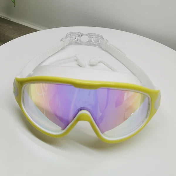 ✨🏊‍Swim Schutzbrille für Erwachsene & Kinder - Anti-Fog Vollschutz, 3-Farben UV-Glas, wasserdichte Ohrstöpsel & Nasenclip, Fit Outdoorfun