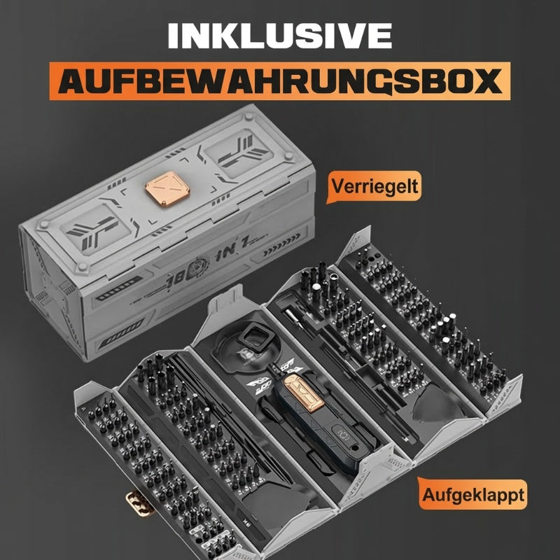 🛠️⚙️ 180-in-1 professionelles Präzisions-Schraubendreher-Set – Komplettausstattung für alle Reparaturen. ✨🌟 Maximale Qualität, minimale Kompromisse. Nachhaltig durch Langlebigkeit.