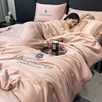 Sommermaschinenwaschbares Seiden-Sommerbettdeckenset, atmungsaktiv und komfortabel