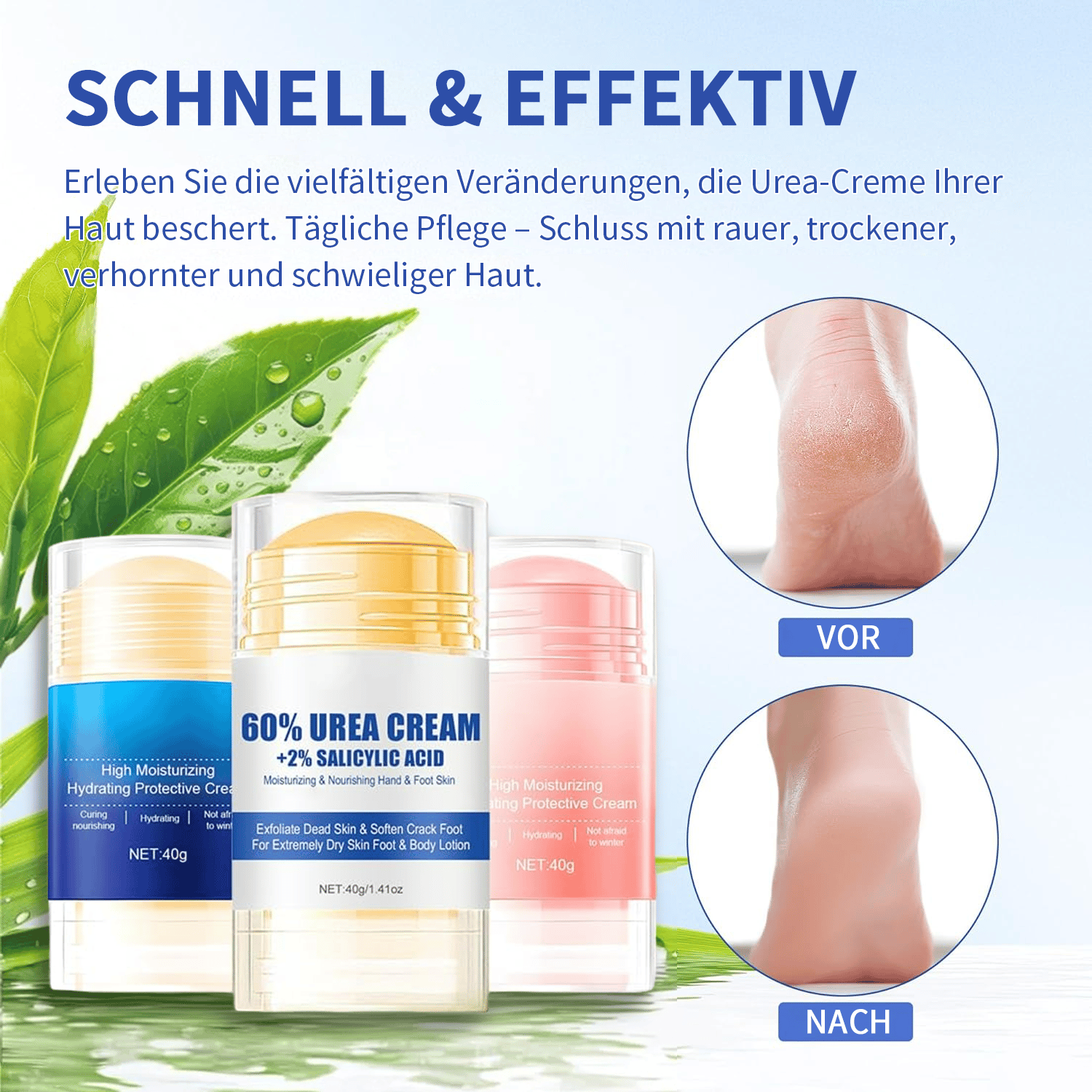 🧴👣 24h feuchtigkeitsspendende Fußcreme mit Urea 🧦✨ – Ideal für trockene, rissige Füße, intensive Pflege und Geschmeidigkeit, 49 % Rabatt nur heute!