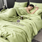 Sommermaschinenwaschbares Seiden-Sommerbettdeckenset, atmungsaktiv und komfortabel