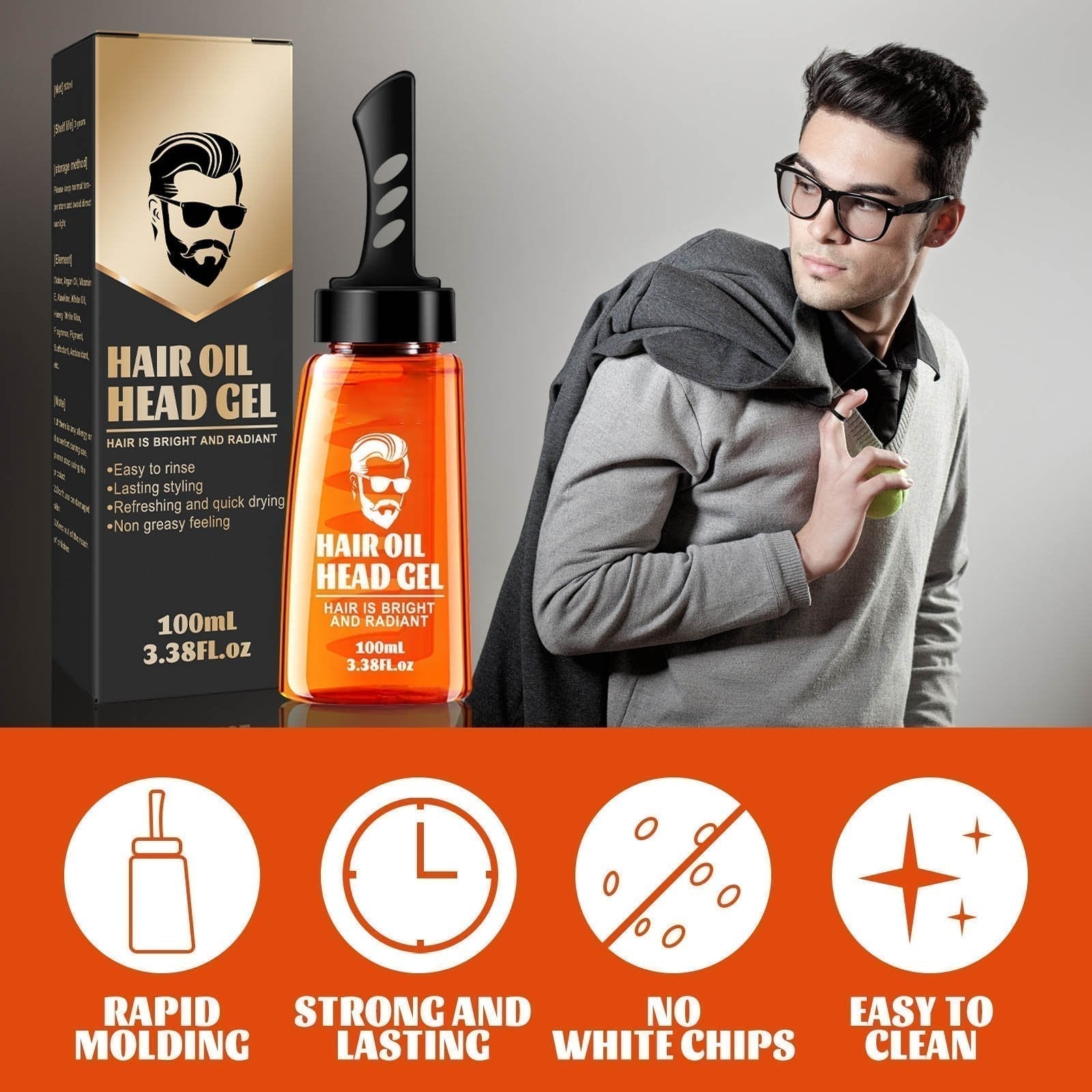 🧔‍♂️ Halber Preis für eine begrenzte Zeit - Einzelkamm Formgebung und Styling Gel Kamm 💯
