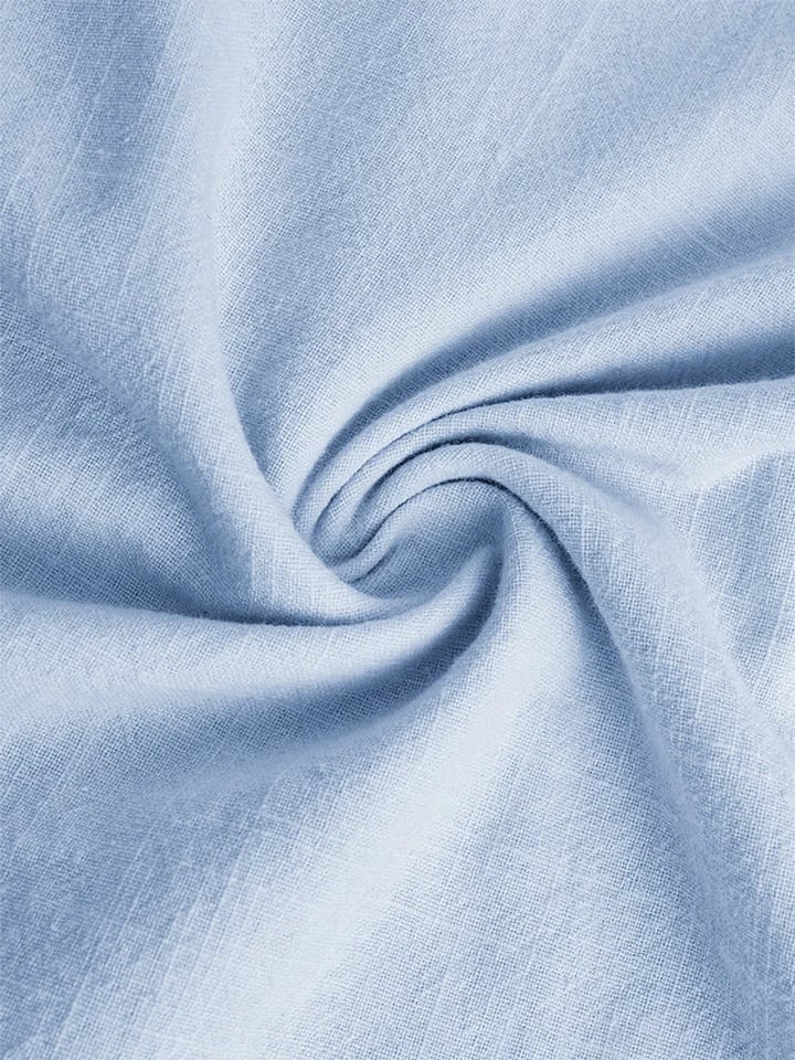 Herren-Eiscreme-Baumwoll-Leinen-Casual-Langarmhemd