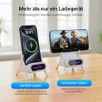 ⚡🔋 Magnetischer 2-in-1 Kabellose Ladestand Ablegen & sofort laden – Aufnehmen & sofort nutzen 🔄📱 Perfekt für Arbeitsplatz & Nachtisch – Kein Kabelwirrwarr, starke Magnethaftung.