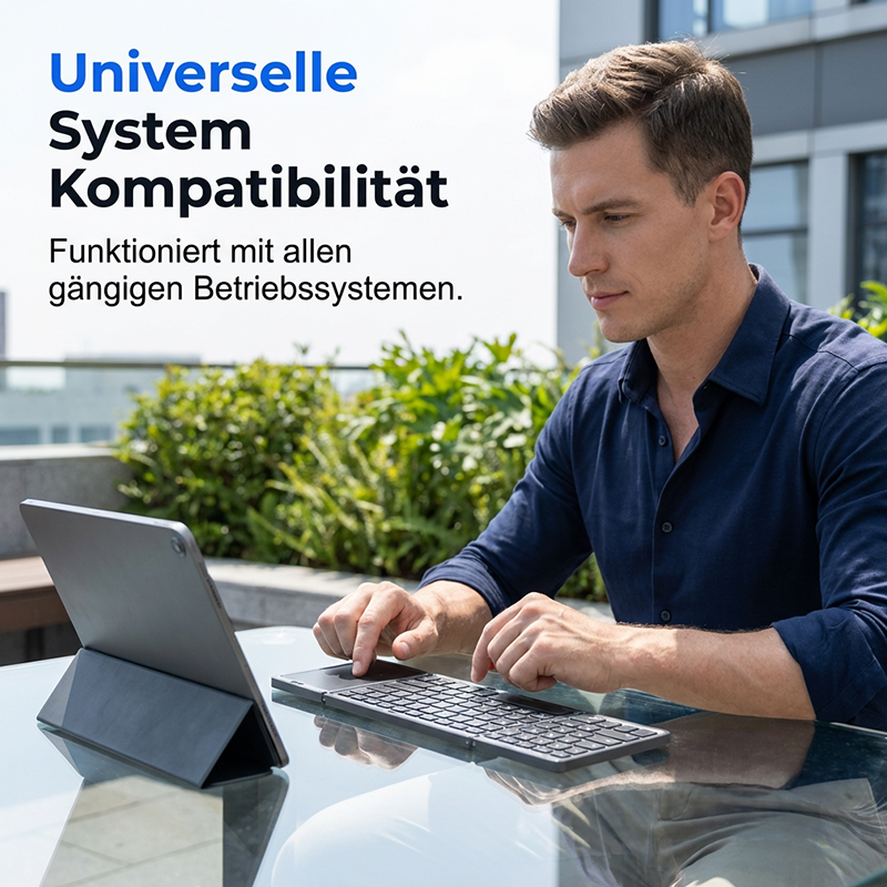 ⌨️📱 Ultradünne faltbare Mini-Bluetooth-Tastatur ✨⚡ – kabellos, leise, ideal für Tablet & Laptop, perfekt für Home-Office & Business-Reisen, klappbar & stylisch