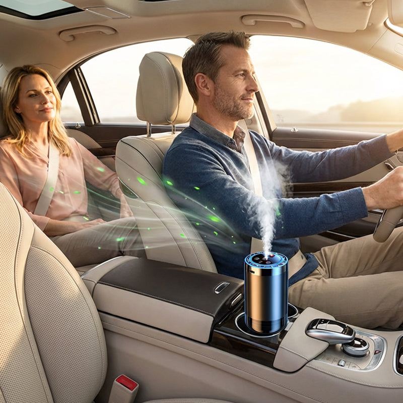 🚗✨ Auto-Duftspender mit Smart Start – Verwandelt Ihren Fahrzeuginnenraum sofort in eine Wohlfühloase! 🌿💧 5-stufige Nano-Zerstäubung, 300% intensivere Aromen – natürlich und anpassbar für jedes Auto. Elegantes Licht inklusive.