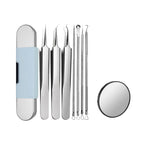 ⚡ 50% RABATT! ✨ EDELSTAHL-MITESSERENTFERNER - 7-teiliges Set für Tiefenreinigung, Präzisionswerkzeuge für Gesichtspflege, Sterilisierbar und Hautschonend 🌟🧴