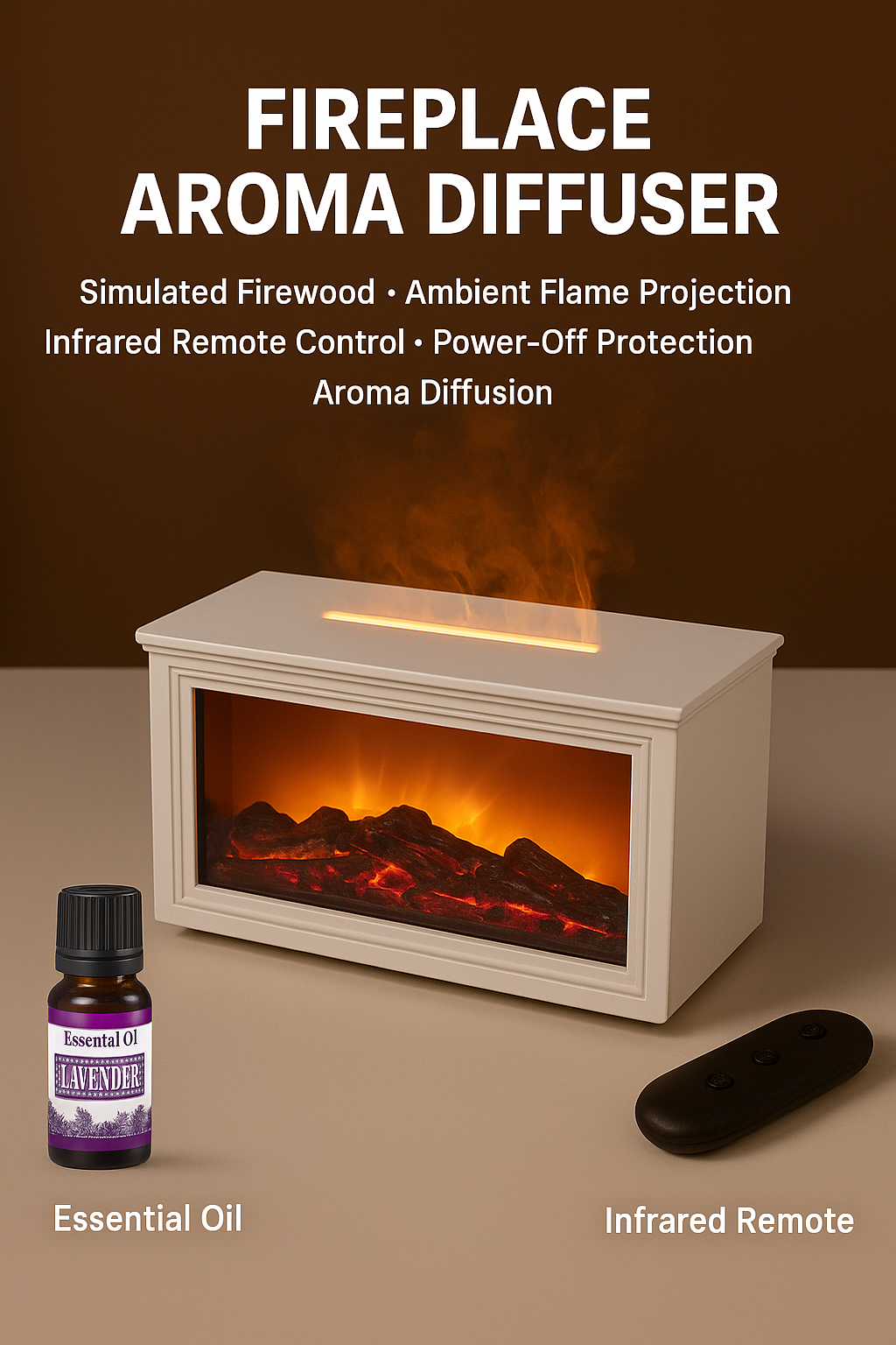 🔥🌬️ 50 % RABATT – Luftbefeuchter mit Kaminfeuer-Effekt 🔥💨 7 LED-Farben & Fernbedienung. Für entspannte Wohlfühl-Atmosphäre zu Hause oder im Büro.