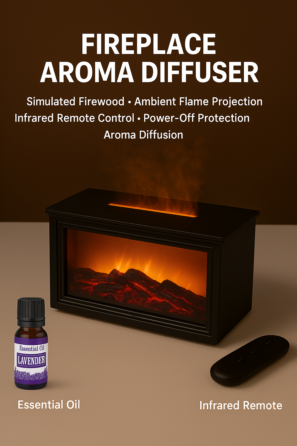 🔥🌬️ 50 % RABATT – Luftbefeuchter mit Kaminfeuer-Effekt 🔥💨 7 LED-Farben & Fernbedienung. Für entspannte Wohlfühl-Atmosphäre zu Hause oder im Büro.