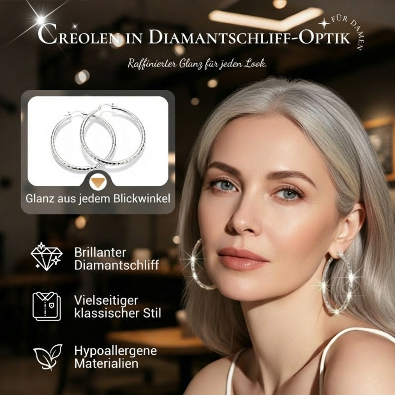 ✨🌟 Creolen in Diamantschliff-Optik für Damen Menge👑👂 Zwei zum Preis von einem – ein Klassiker, der Bestand hat