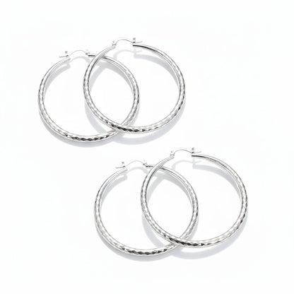 ✨🌟 Creolen in Diamantschliff-Optik für Damen Menge👑👂 Zwei zum Preis von einem – ein Klassiker, der Bestand hat