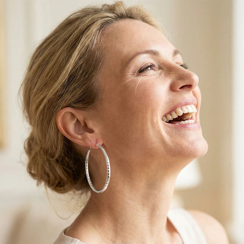 ✨🌟 Creolen in Diamantschliff-Optik für Damen Menge👑👂 Zwei zum Preis von einem – ein Klassiker, der Bestand hat