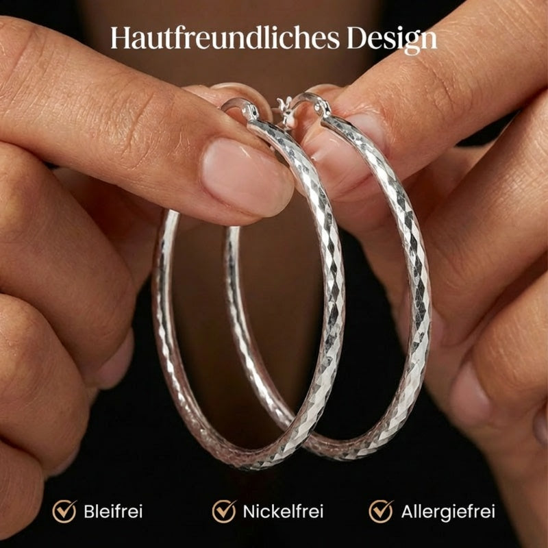 ✨🌟 Creolen in Diamantschliff-Optik für Damen Menge👑👂 Zwei zum Preis von einem – ein Klassiker, der Bestand hat