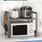 🔧✨ Verstellbares Küchenregal mit Haken & erweiterbarem Design ✨🗃️ – Hohe Tragkraft, platzsparend und sicher für Deine Küche!