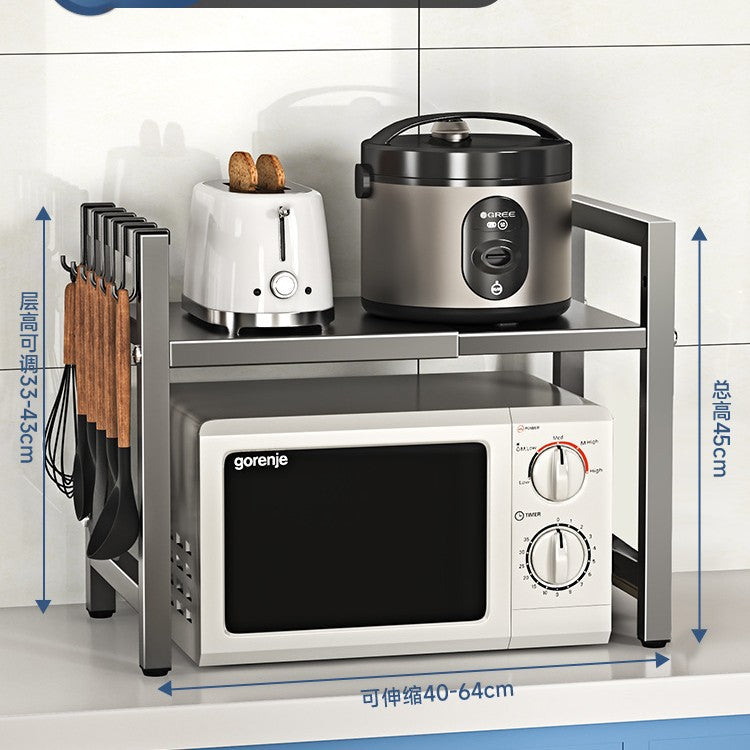 🔧✨ Verstellbares Küchenregal mit Haken & erweiterbarem Design ✨🗃️ – Hohe Tragkraft, platzsparend und sicher für Deine Küche!