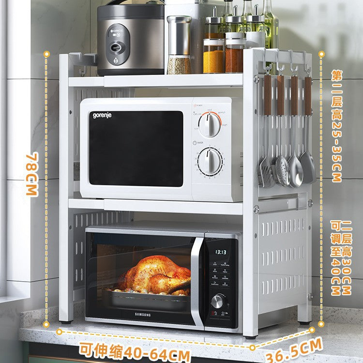 🔧✨ Verstellbares Küchenregal mit Haken & erweiterbarem Design ✨🗃️ – Hohe Tragkraft, platzsparend und sicher für Deine Küche!