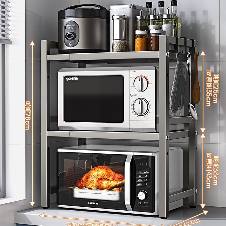 🔧✨ Verstellbares Küchenregal mit Haken & erweiterbarem Design ✨🗃️ – Hohe Tragkraft, platzsparend und sicher für Deine Küche!