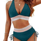 🔥2025 Neuer Typ 49% Rabatt💥Hoch taillierte Bikini-Sets mit Bauchkontrolle und Farbblock-Design👙