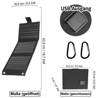 ☀️🔋 Mobiles Solar-Ladegerät mit USB-C & Dual Output – schnelles Sonnen-Tanken für Zelt, Rucksack & Reise – wetterfest & hocheffizient ⛺🚐