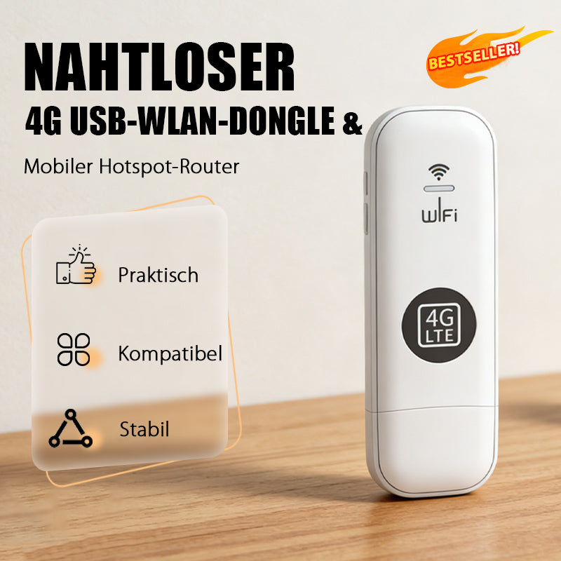 🚀💨 Tragbarer 4G WiFi-Stick mit unbegrenztem Datenhotspot – 🛡️📡 Dein mobiles Büro, überall sofort online!
