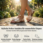 😍Zeitlich begrenzter Rabatt 50% 💥Stilvolle Riemchen-Sandalen mit Perlen-Detail