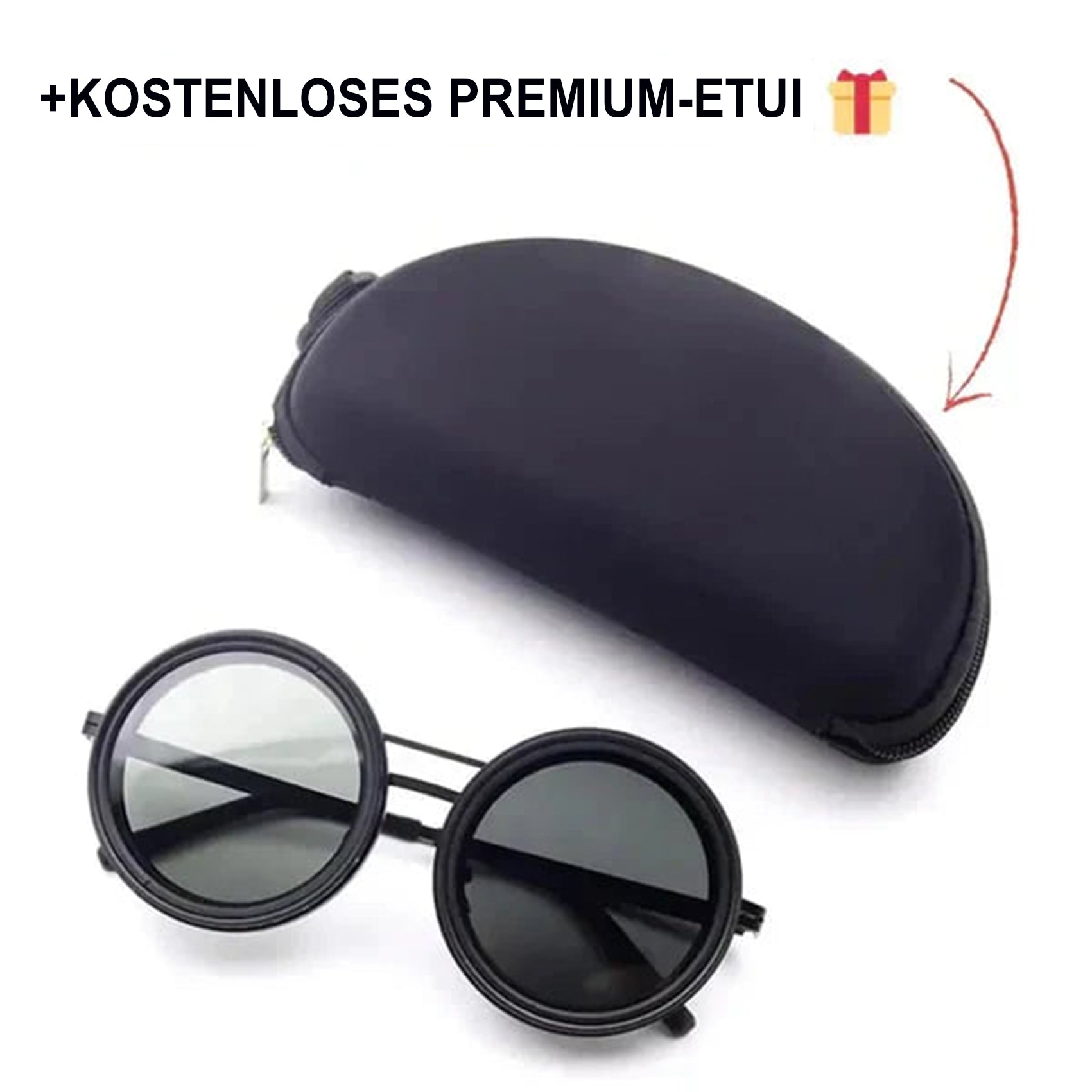 🔥 Verstellbare getönte, polarisierte runde Sonnenbrille