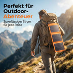 ☀️🔋 Mobiles Solar-Ladegerät mit USB-C & Dual Output – schnelles Sonnen-Tanken für Zelt, Rucksack & Reise – wetterfest & hocheffizient ⛺🚐