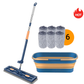 🧹💧 Wischen & Schaben zugleich – 2in1 Flachmopp mit integriertem Abstreifer, 126cm Edelstahlgriff, 360° drehbar, für Haare & Flecken – inkl. 2 Mikrofaserpads, waschmaschinenfest – ideal für Fliesen, Holz & Glas. 💪✨