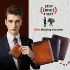 ⚠️ LIMITED-TIME 50% RABATT! 👔 RFID-Schutz Herren Brieftasche – 100% Echtes Rindsleder, Großes Fassungsvermögen 💼