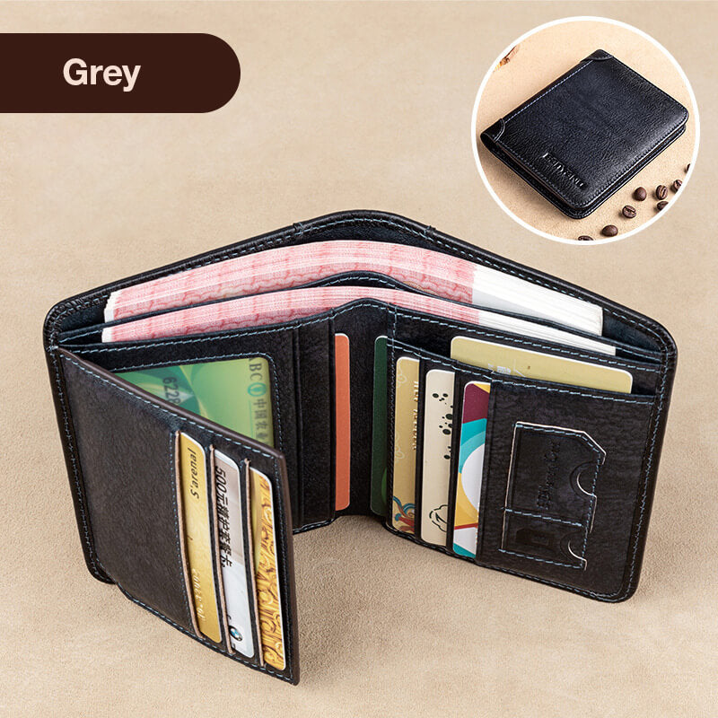 ⚠️ LIMITED-TIME 50% RABATT! 👔 RFID-Schutz Herren Brieftasche – 100% Echtes Rindsleder, Großes Fassungsvermögen 💼