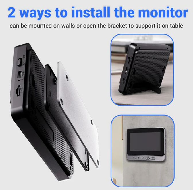 🔊📹 Sofort sehen, wer klingelt – Drahtlose Türklingel-Kamera mit 1080P & 170° Ultra-Weitwinkel 🌧️🌙 IPX65 wasserdicht, Nachtsicht & 4,3-Zoll-Farbmonitor – wetterfest & sicher für Ihr Zuhause.