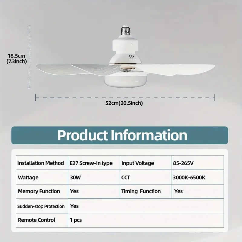 💡 LIMITED-TIME 50% RABATT! ✨ 2-IN-1 Deckenventilator & Licht – Tragbar, Fernbedienung