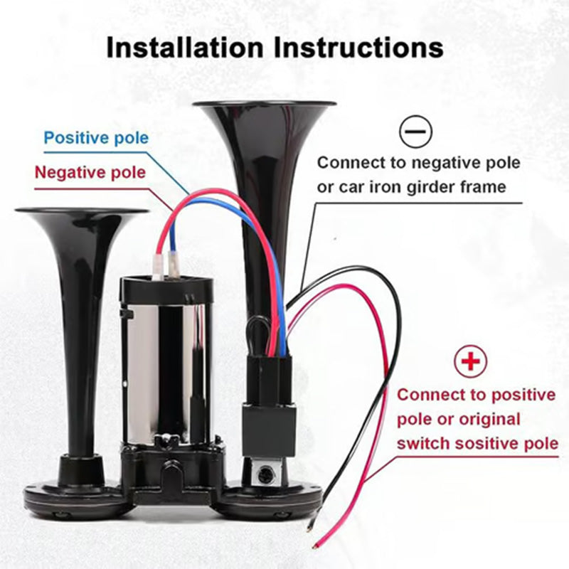 🚨🔥 150 dB Zug-Hupe für SUV & LKW: 12V/24V Universal, militärisch wasserdicht – Sicherheit trifft Autorität! 🚗💨 Einfacher Anschluss, unüberhörbar im Notfall.