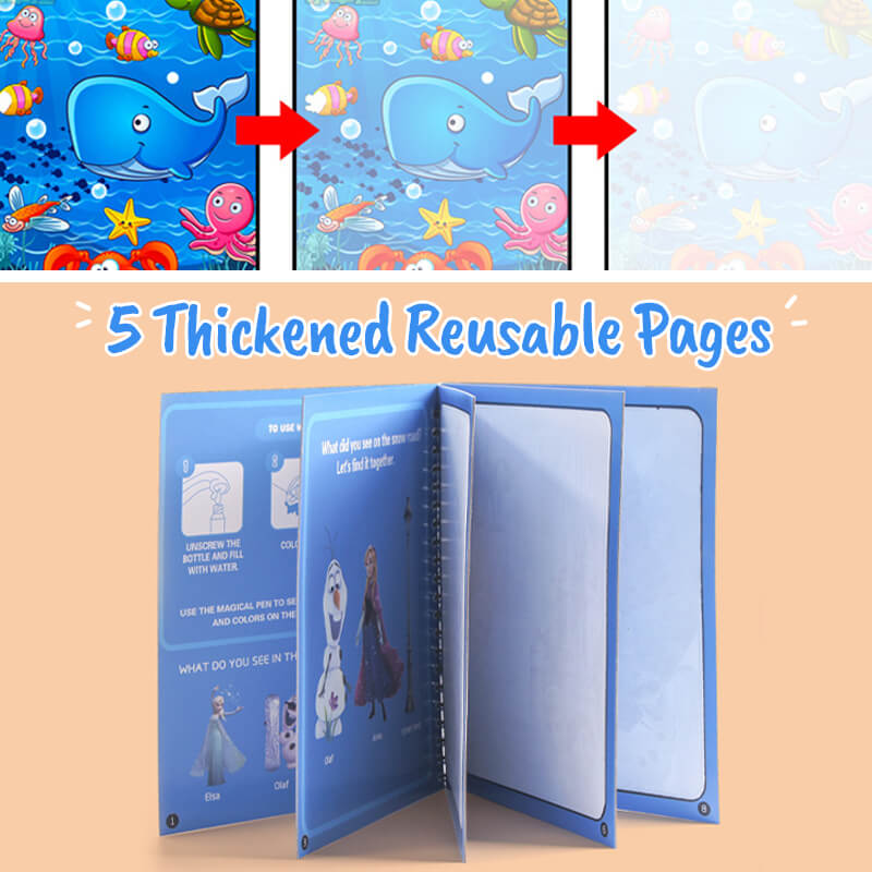 🎨 42% RABATT! ✨ MAGISCHE MALPUZZLE - WASSERFARBBUCH MIT 4 PINSELN, Lernspielzeug für Kinder ab 3 Jahren, Kreatives Beschäftigungsset 🖌️📚