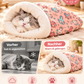 ⏳50% RABATT! 🐱 Flauschiger Katzen-Winterschlafsack – halbgeschlossene Kuschelhöhle mit Cartoon-Muster😴