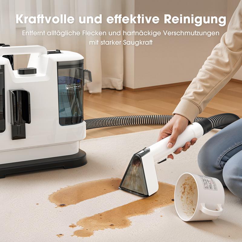 💎✨ 4-in-1 Heisswasser-Stoffreiniger 🧼🏆 Professionelle Tiefenreinigung für Sofa, Teppich & Auto – Flecken weg in 3 Schritten. Dual-Tank, ergonomisch, leise & schonend. Für anspruchsvolle Haushalte.