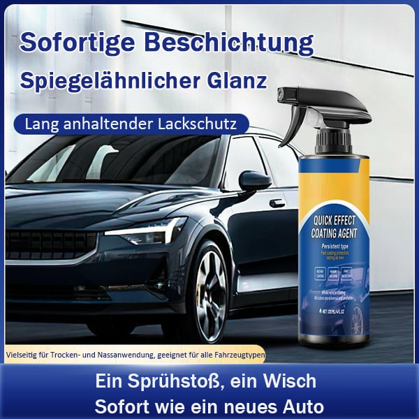 🔥🎁 Fortschrittliches Auto-Schnellbeschichtungsspray – 49% Rabatt heute! 💧✨ Sorgt für langanhaltenden Glanz & effektiven Schutz lackierter Oberflächen. Einfache Anwendung.