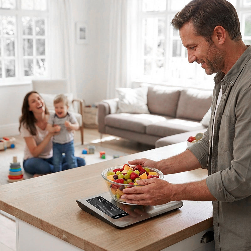 ⚖️📊 Küchenwaage digital – misst 19 Nährwerte & Kalorien per App, 5kg Edelstahl 🥗✅ für gesunde Ernährung & Gewichtsverlust