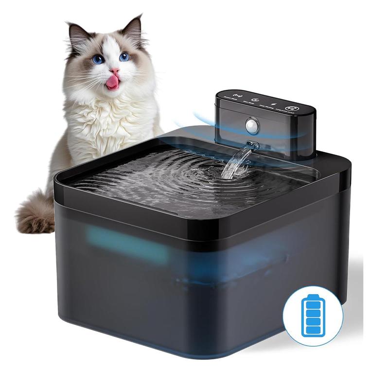 🐾💧 Kabelloser, geräuscharmer Katzenbrunnen 2,2L mit Bewegungssensor 🚰🐱 Batteriebetriebener Trinkbrunnen für Hunde & Katzen. Fördert die Wasseraufnahme, ideal für Haushalte mit mehreren Haustieren. Einfache Reinigung.