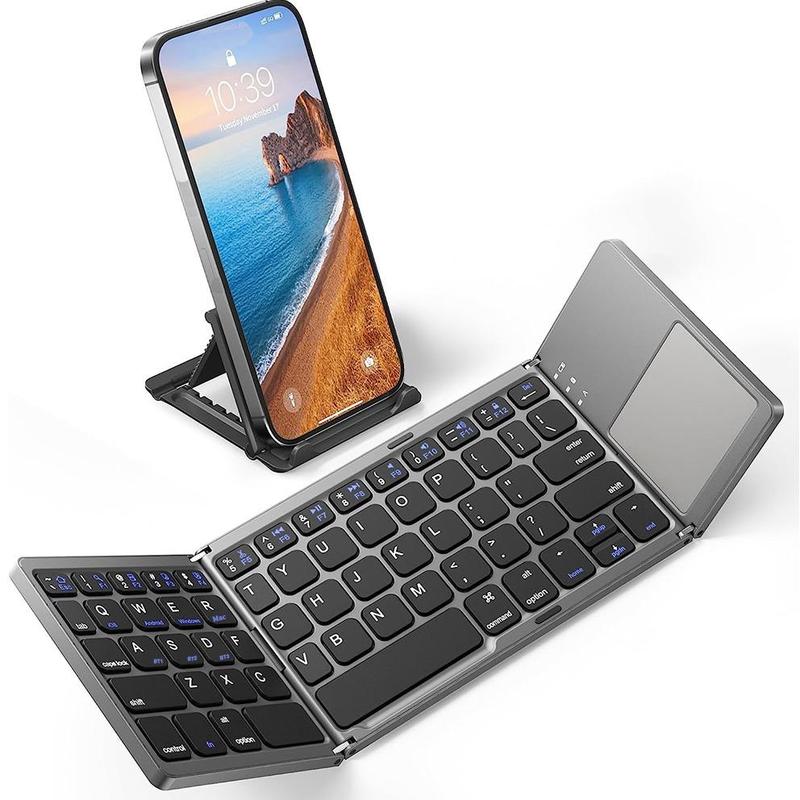 ⌨️📱 Ultradünne faltbare Mini-Bluetooth-Tastatur ✨⚡ – kabellos, leise, ideal für Tablet & Laptop, perfekt für Home-Office & Business-Reisen, klappbar & stylisch