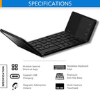 ⌨️📱 Ultradünne faltbare Mini-Bluetooth-Tastatur ✨⚡ – kabellos, leise, ideal für Tablet & Laptop, perfekt für Home-Office & Business-Reisen, klappbar & stylisch